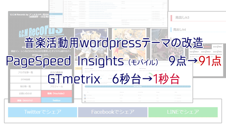 このwordpressサイトを高速化 見やすくするため20個の改善をしました G C M Records