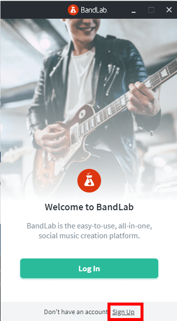 BandLab Assistantの「Welcome to BandLab」画面。