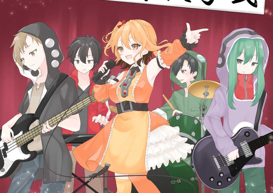 ステージで演奏するモモ・シンタロー・カノ・キド・セト
